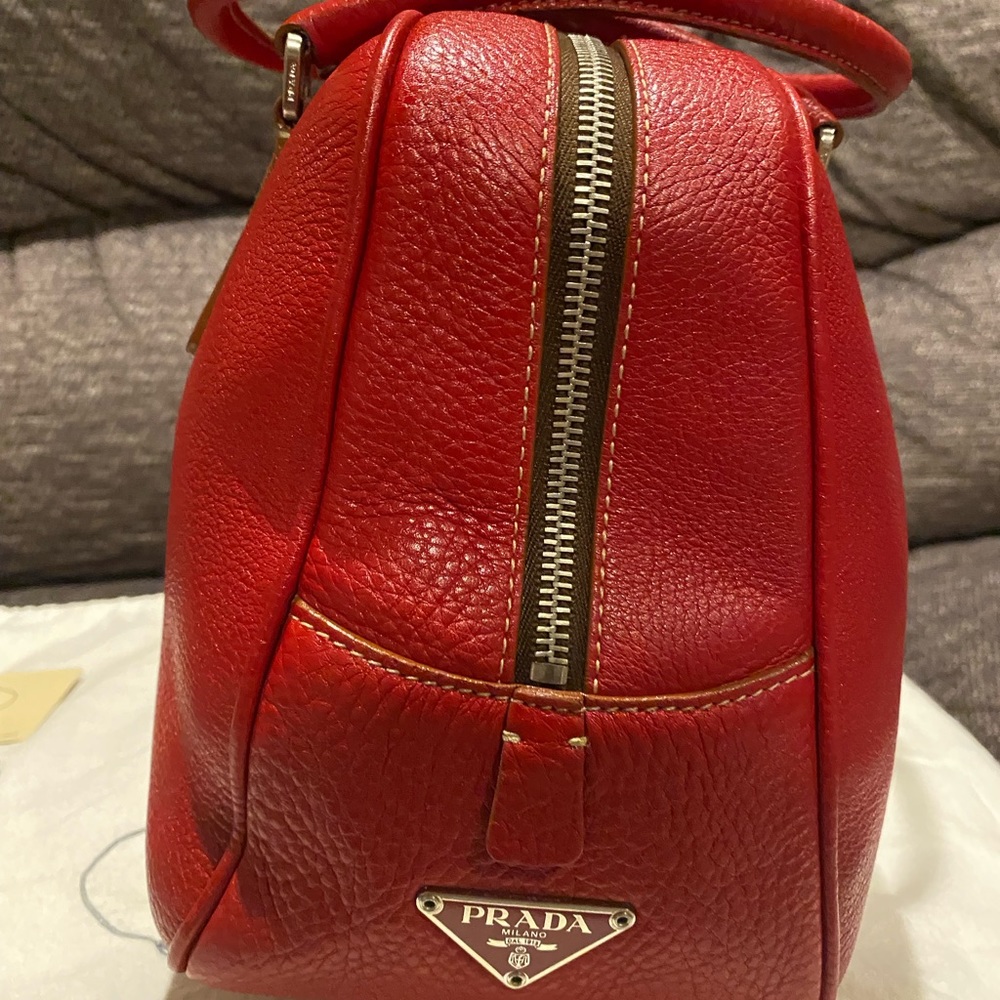 Prada Red Leather Shoulder Bag - Picture 6 of 15